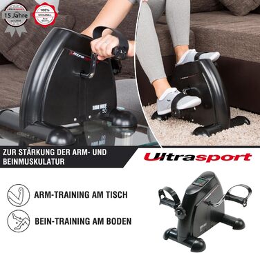 Міні велотренажер Ultrasport для рук і ніг, компактний педальний тренажер для дому, ідеальний для літніх людей