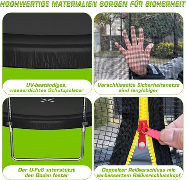 Дитячий батут для вулиці та дому Trampolin, діаметр 183-427 см, комплект із сіткою, драбинкою, захисним покриттям, макс. вага 150 кг