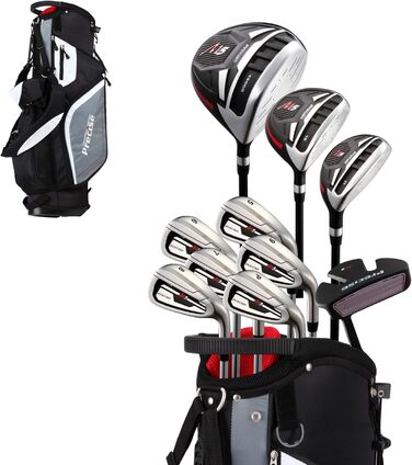 Комплект гольф-клубів PreciseGolf Co. для чоловіків (14 шт.) з графітовими стіками Senior: драйвер з титану, фейрвей, гібрид, залізо (5-pw), паттер, сумка-стійка