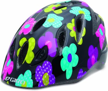 Дитячий велосипедний шолом Giro Rascal 50-54 см, чорний/рожевий, Fab Flowers