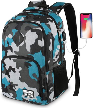 Рюкзак для ноутбука YAMTION 35L з USB-портом, водонепроникний, для чоловіків і жінок, для школи