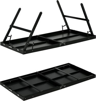 Стіл для пінг-понгу SPORTNOW Mini розкладний, з сіткою, для дому, чорний, алюміній