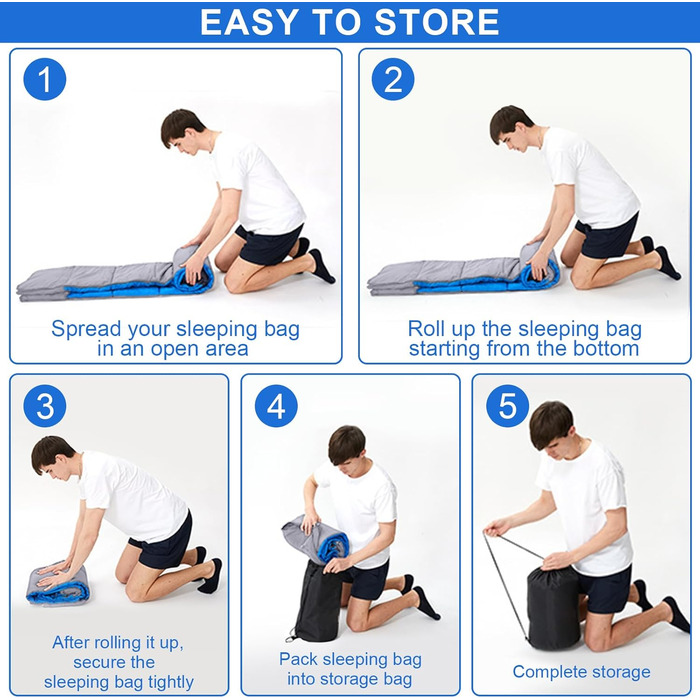 Сплячий мішок 3-4 сезони - 220 x 85 см, водонепроникний, легкий, для кемпінгу та подорожей
