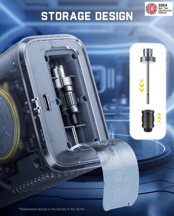 Електричний портативний компресор Fanttik X9 Pro 150 PSI з LED для авто, велосипедів, мотоциклів та м'ячів
