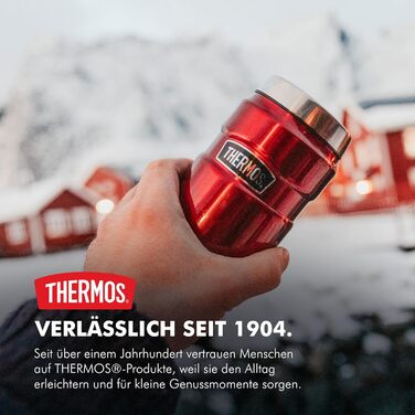 Термос нержавіючий Thermos Stainless King 0.47л червоний для кави та чаю. Зберігає тепло 7 год, холод 18 год. Без BPA