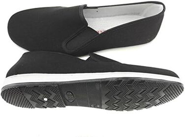 Традиційні китайські тапочки Пекінський стиль для Кунг-Фу та Тай-Чи, гумова підошва, унісекс, чорний, 46 EU