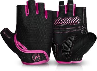 Велосипедні рукавички MOREOK для чоловіків та жінок, літні, безпальцеві, 5 мм гелеві, протиковзкі, амортизуючі, для гірського велосипеда, шосе, даунхілу (Рожеві, S)