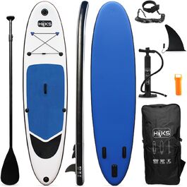 Надувна SUP-дошка Hiks 3,2 м з веслом, насосом, рюкзаком і страховкою, морська синя