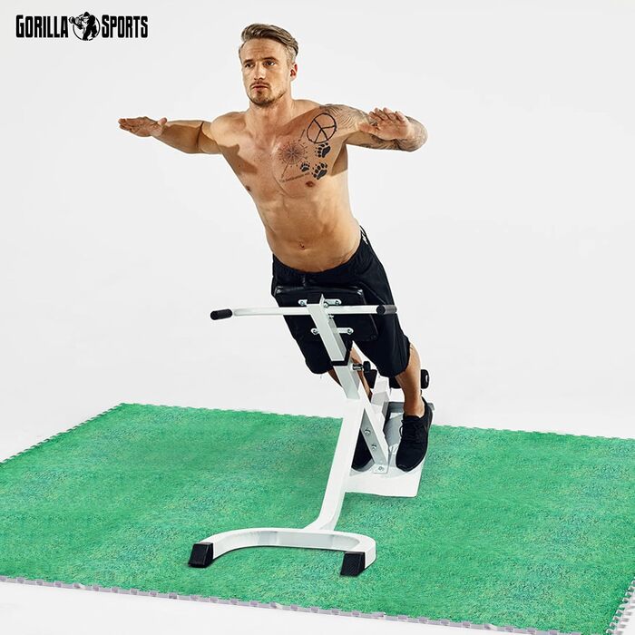 Набір захисних пазл-матів для підлоги GORILLA SPORTS (16 шт), 60x60x1.2 см, EVA піна, протиковзкі килимчики для фітнесу та тренувань, колір: трава (5,76 м²)