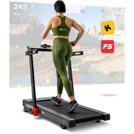 Бігова доріжка Hop-Sport Aspire HS-2500LB для дому, 3 к.с., 50x125 см, до 18 км/год, USB, Bluetooth, дисплей, навантаження до 150 кг, нахил до 15°