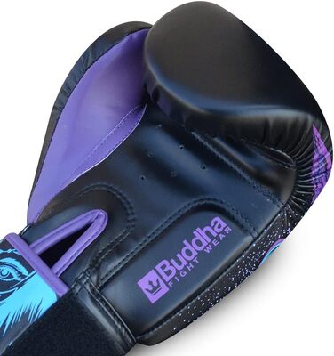 Боксерські рукавички BUDDHA FIGHT WEAR Fantasy Luzbel для Муай Тай та кікбоксингу, штучна шкіра, антимікробна підкладка, посилені шви, різні дизайни