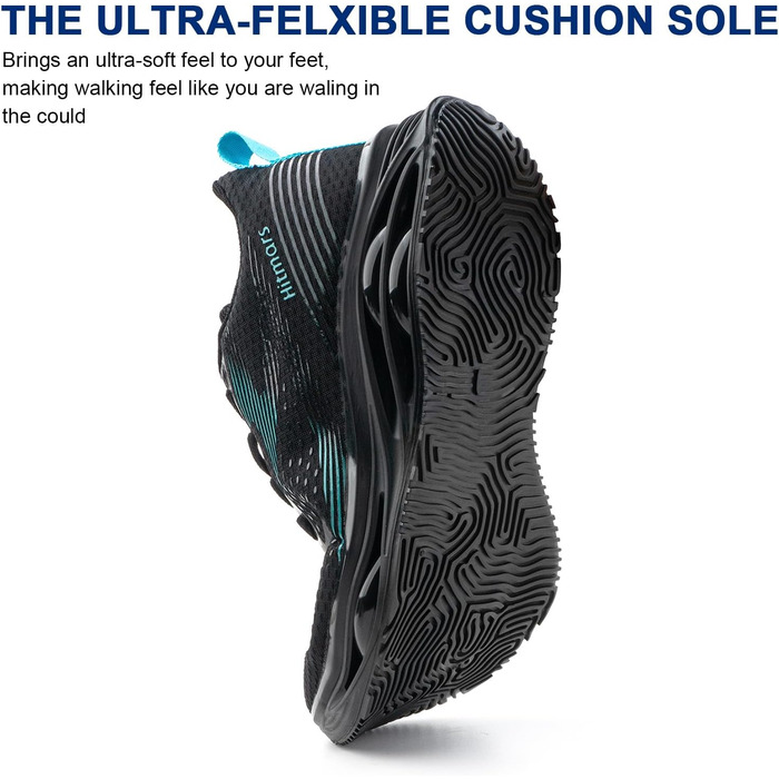 Чоловічі кросівки Hitmars для бігу та фітнесу: легкі, дихаючі, зручні (EU 39-46, чорний/сірий)