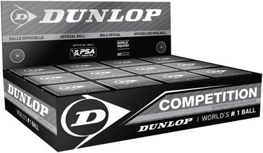 М'ячі для сквошу Dunlop Competition жовті, для початківців і досвідчених, 12 шт.