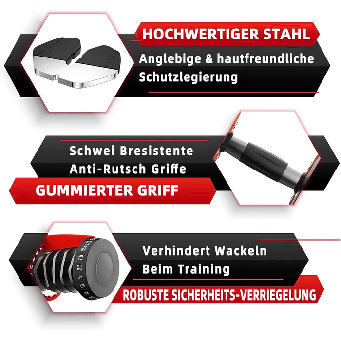 Регульовані гантелі 15 в 1: комплект для силових та домашніх тренувань (24-40 кг)