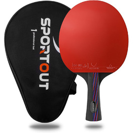 Професійна ракетка для настільного тенісу Sportout ITTF з чохлом для гри в приміщенні та на вулиці