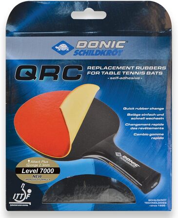 Донік-Шильдкрот тенісна накладка QRC Level 7000, 2,3 мм, ITTF, чорна/червона, для швидкої заміни