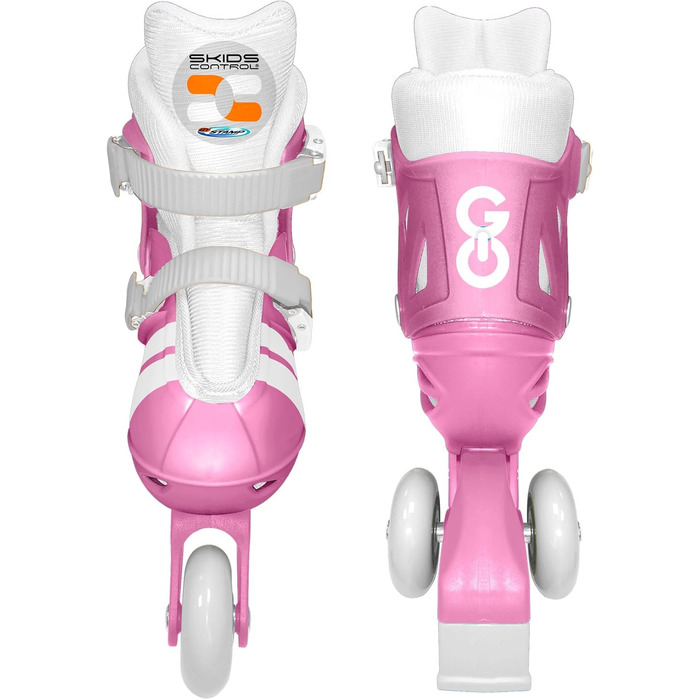 Ролики TRISKATES 2-в-1 регульовані для дітей (SKIDS CONTROL FILLE 2025, рожеві, розмір 27-30)