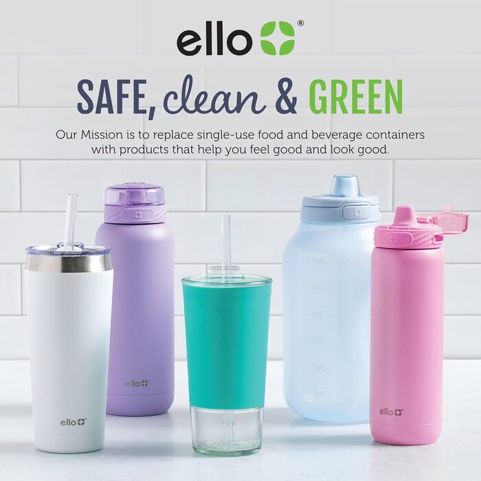 Термобутилка Ello Pop & Fill з нержавіючої сталі, швидке наповнення, подвійна вакуумна ізоляція, герметична кришка, багаторазова пляшка для води