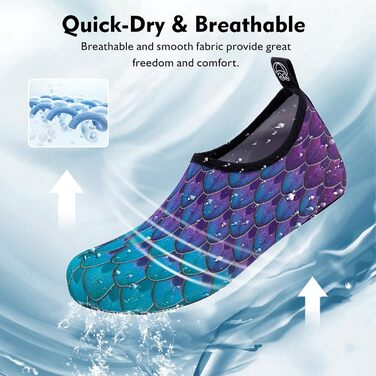 Водні шкарпетки HMIYA для плавання та відпочинку, чоловічі та жіночі, для серфінгу, йоги, тренувань, 42/43 EU, блакитний