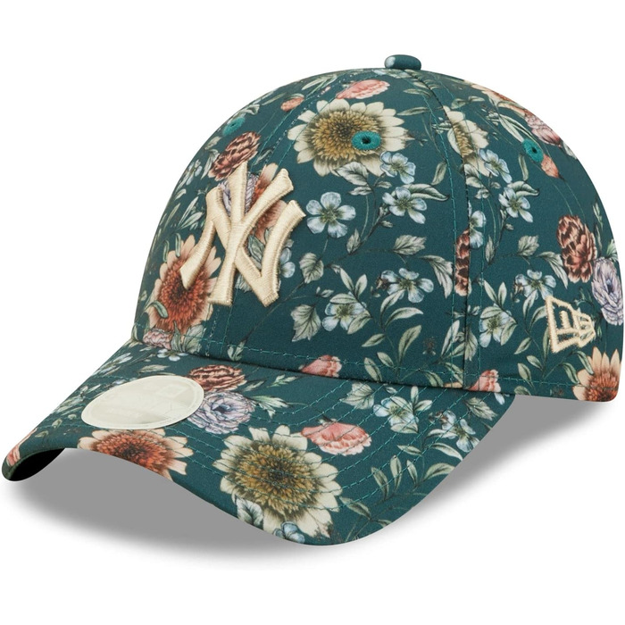 Кепка New Era New York Yankees MLB з квітковим принтом, зелена, регульована, жіноча, універсальний розмір