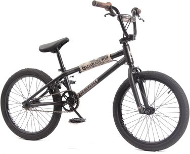 BMX велосипед KHE Black Jack 20 дюймів, алюмінієвий, чорний, з ротором Affix, вага 10,2 кг