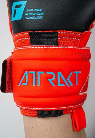 Воротарські рукавички Reusch Attrakt Gold X для дорослих, з відмінним зчепленням, внутрішнім швом, розмір 8, червоно-синьо-чорні