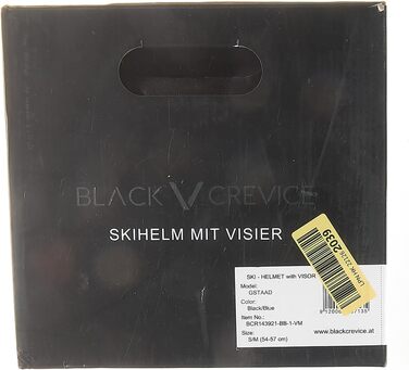 Лижний шолом Black Crevice Gstaad з візором, пілотний стиль, для чоловіків і жінок, полікарбонат, регульований розмір S/M, чорний/синій, дихаючий