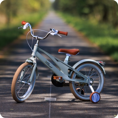 Дитячий велосипед 16 дюймів із бічними колесами, м'ятний, легкий