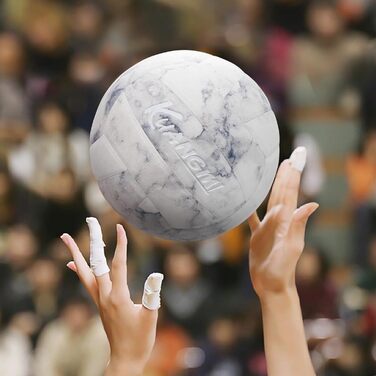 Волейбольний м'яч Kuangmi Weicher, розмір 5, для гри в приміщенні та на вулиці, спортивне тренування, пляжний м'яч для початківців, підлітків та дорослих, білий/опільний сад