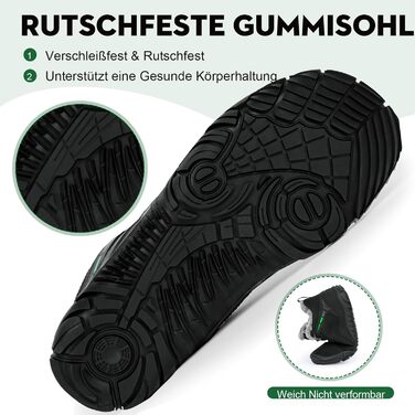 Черевики для трейлраннінгу Ruyi Barfußschuhe Winter Warm - теплий зимовий варіант для жінок та чоловіків, водонепроникні, з неслизькою підошвою та широкою передньою частиною (W09 Темно-сірий, 44 EU)