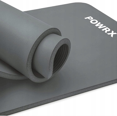 Професійний товстий гімнастичний килимок POWRX 183x60x1,5 см, сірий