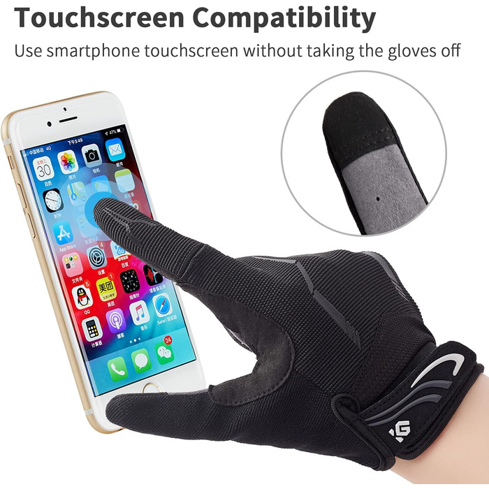 Велосипедні рукавички Vollfinger для чоловіків та жінок з сенсорним екраном, MTB, з гелевою підкладкою, чорні