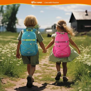 Дитячий рюкзак SKYSPER 15L для піших прогулянок, зручний рюкзак для хлопчиків та дівчаток, рожевий, Outdoor