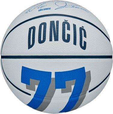 Баскетбольний м'яч Wilson NBA Player Icon Luka Doncic, розмір 7 (74,9 см) та міні розмір 3 для вулиці