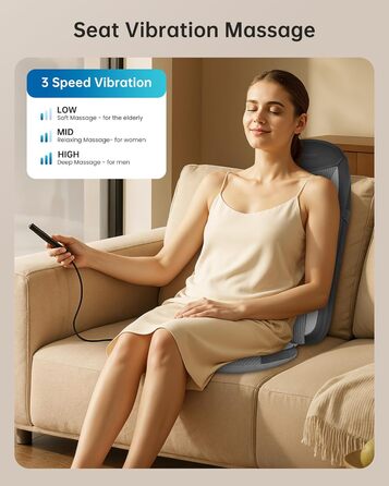 Масажне сидіння Comfier з функцією Shiatsu для шиї та спини, з підігрівом, для офісу та дому