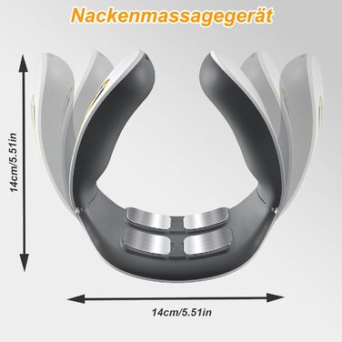 Електричний масажер для шиї 11-в-1 з підігрівом, бездротовий, 6 режимів, 9 рівнів інтенсивності для розслаблення шиї, для дому, офісу, подорожей