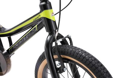 Дитяче велосипед BIKESTAR 16 дюймів: алюмінієвий MTB для дівчаток та хлопчиків 4-5 років, V-brake, чорно-зелений