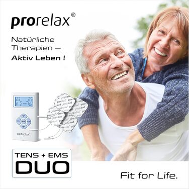 Prorelax TENS/EMS Duo: електростимулятор для терапії болю та м'язового росту | 2 терапії в одному пристрої