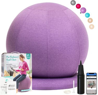 Гімнастичний м'яч ENOVI ProfiBalance з чохлом, сидячий м'яч Pezziball для офісу