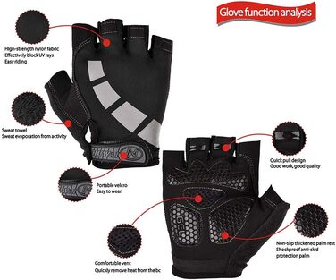 Рукавички для велосипеда чоловічі/жіночі літні, для гірського велосипеда, шосе, трекінгу, альпінізму (чорний, сірий, XL)