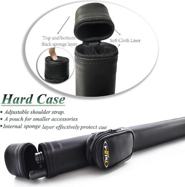 Більярдний кий Tai Ba Cues: канадський клен, 13 мм наконечник, 58'', 19oz. Вибір кольору (синій, червоний, зелений) + чохол