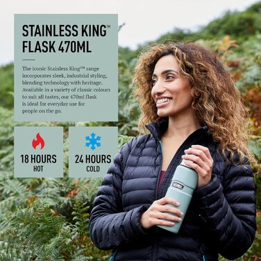 Термос Thermos Stainless King 470 мл багатоцільовий, оригінальний стиль, для подорожей і щоденного використання, ізольована пляшка або термокружка