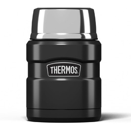 Термос для їжі Kleines King, сірий, із металевою ложкою, ізотермічний посуд