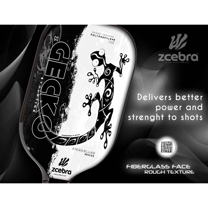 Ракетка для піклболу ZGECKO (біла), композитна, легка, з серцем з бджолиного дерева та поліпропіленом