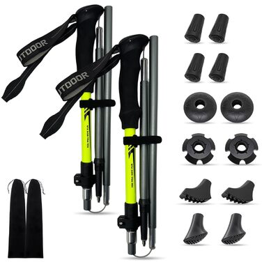 Складні трекінгові палиці | Телескопічні палиці для ходьби | Палиці для Nordic Walking та гірських походів | Алюміній, 115-135 см