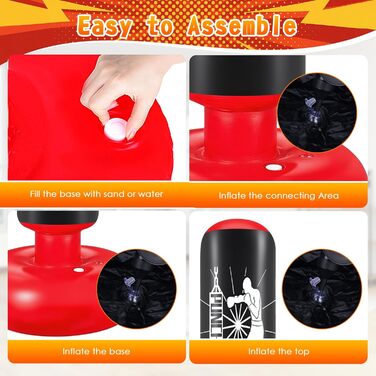 Груша боксерська дитяча Ninonly 160 см з рукавичками та насосом - стійка для боксу в приміщенні та на вулиці для хлопчиків та дівчаток