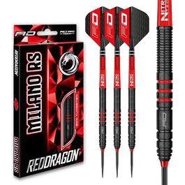 Дротики RED DRAGON Milano RS з вольфраму 21-26 г з оперенням і стрижнями