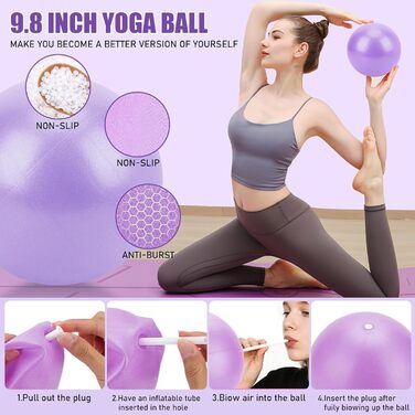 Набір для пілатесу: кільце Magic Circle 32 см, м'яч, стрічки, диски для ковзання, постер з інструкцією, аксесуари преміум-класу