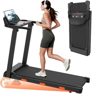 Складана бігова доріжка JEEKEE Walking Pad для дому та офісу, з нахилом 15%, двигун 3.0 к.с., максимальна вага 159 кг, чорна