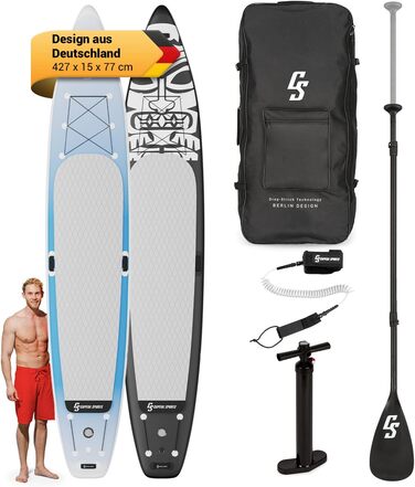 Надувна SUP-дошка Capital Sports для дорослих і дітей, комплект для сап-серфінгу з веслом, помпою та сумкою для транспортування, туринговий падлборд для спорту і відпочинку